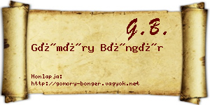 Gömöry Böngér névjegykártya